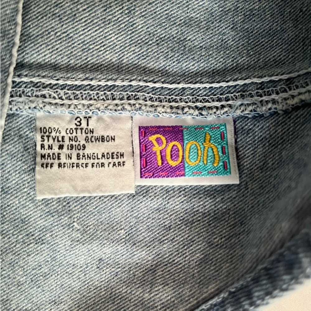 Vintage Disney Winnie the Pooh Denim Overall Shorts Girls' Size 3T - Picture 5 of 5